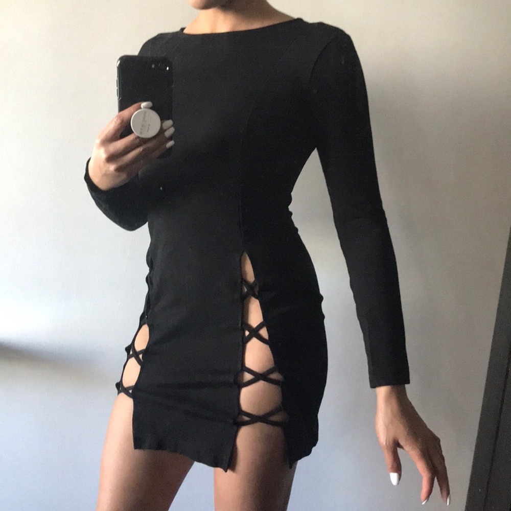 Sexy front slit LBD